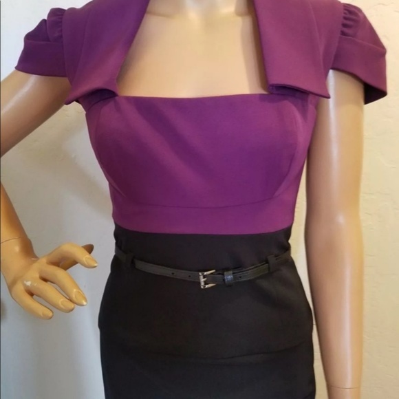 Black Halo Jacket Jackie Sheath Midi Dress Purple - Picture 5 of 8